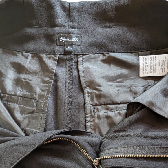 MADEWELL Drapey PAPERBAG pants Sz 10 BELT to tie 100% polyester (crepe) STUNNING - Picture 10 of 13